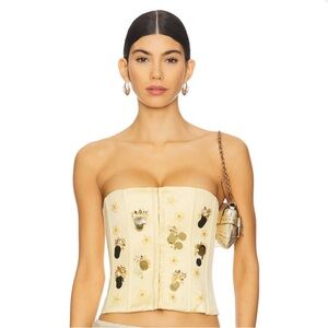 Danielle Guizioo Embellished Bustier Crop Top